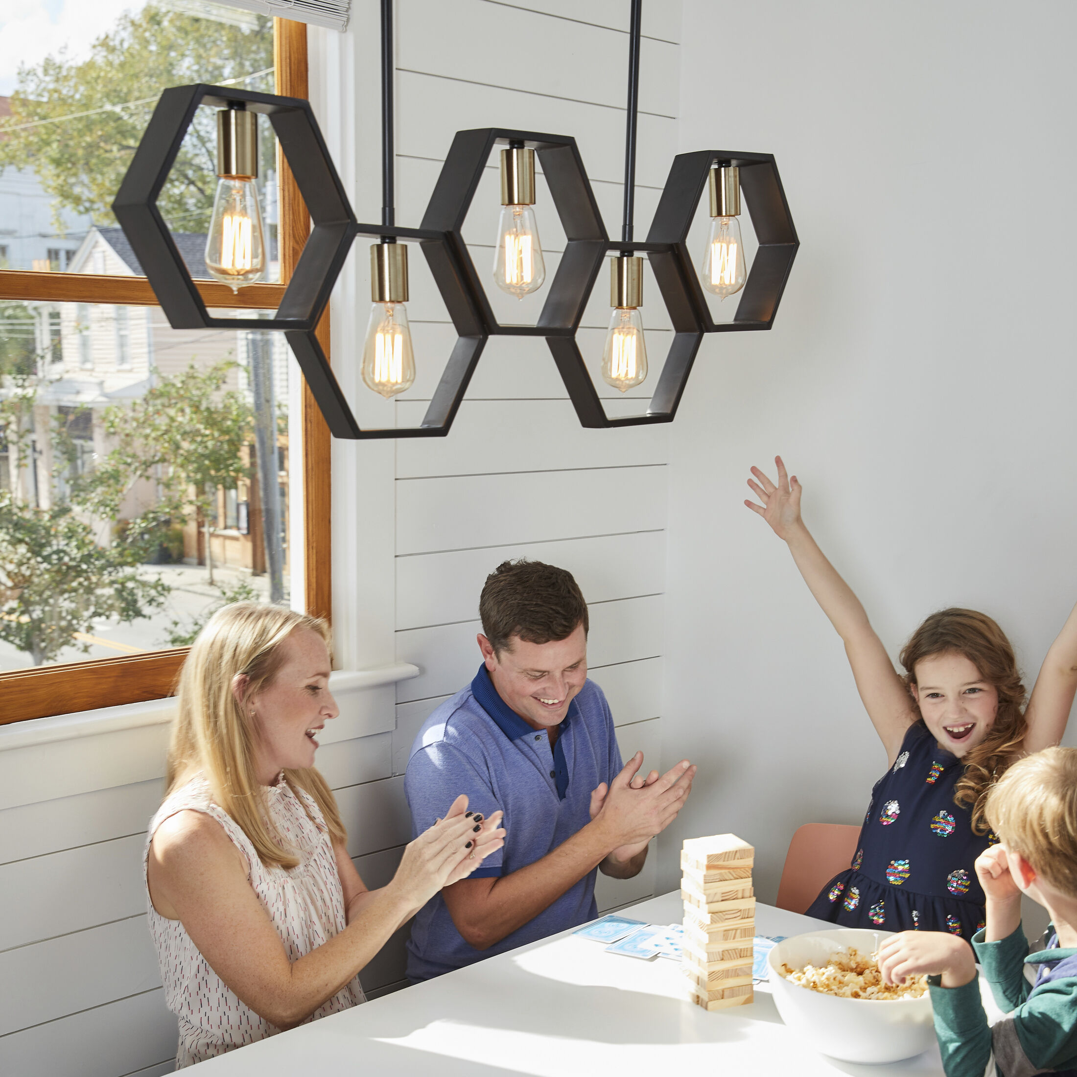 Bismarck 5 Light 40 inch Earth Black Island Chandelier Ceiling Light