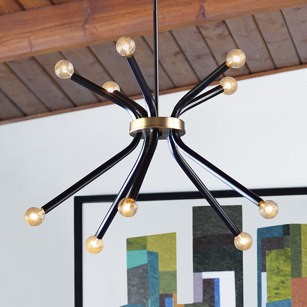 Axton LED 28 inch Black Chandelier Ceiling Light