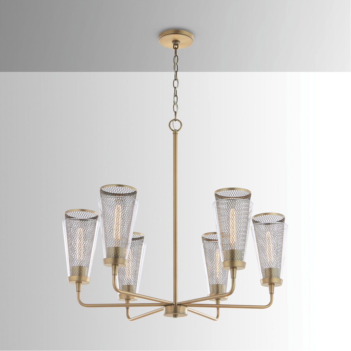 Abbott 6 Light 31 inch Aged Brass Chandelier Ceiling Light