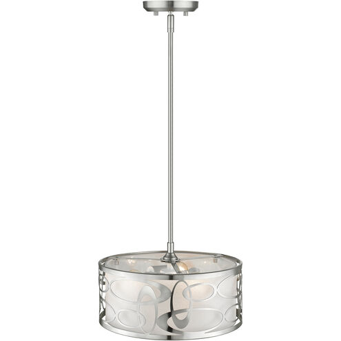 Opal 3 Light 14 inch Brushed Nickel Pendant Ceiling Light