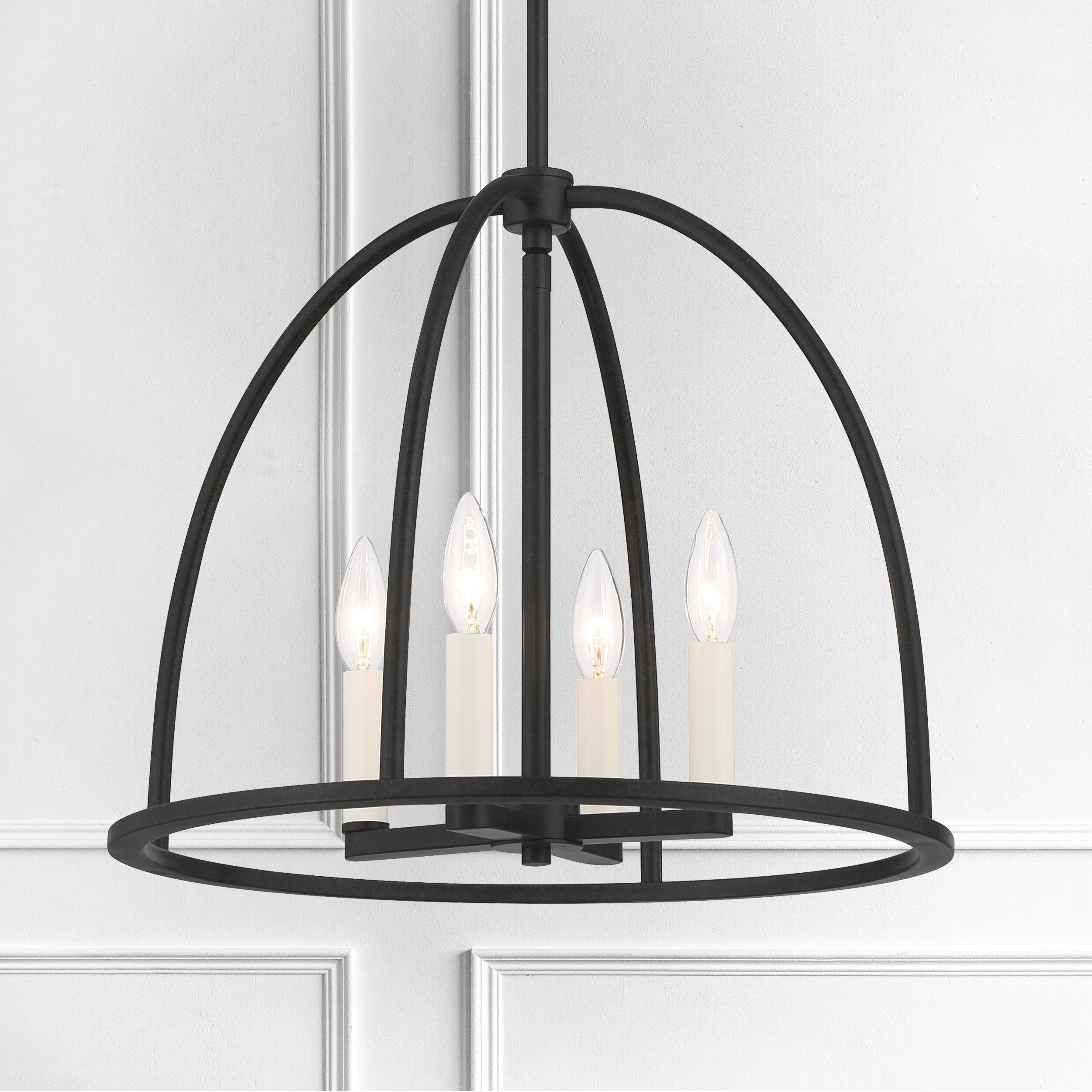 Abbott 4 Light 18.25 inch Black Lantern Chandelier Ceiling Light