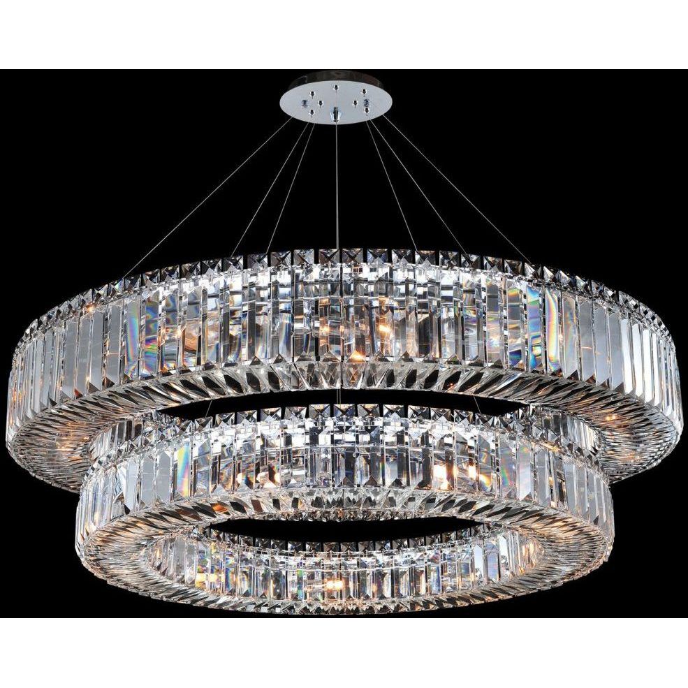 Rondelle 21 Light 36 inch Chrome Pendant Ceiling Light