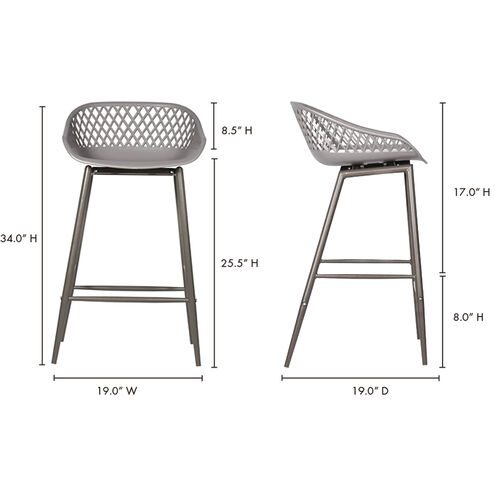 Piazza 34 inch Grey Outdoor Counter Stool