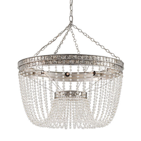 Highbrow 8 Light 24 inch Contemporary Silver Leaf/Distressed Silver Leaf Chandelier Ceiling Light