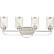 Market Square 4 Light 28 inch Brushed Nickel Vanity Light Wall Light