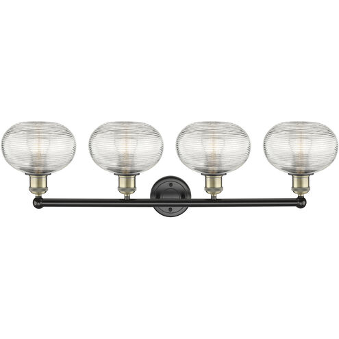 Edison Ithaca 4 Light 35 inch Black Antique Brass Bath Vanity Light Wall Light