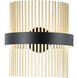 Chimes 5CCT Wall Sconce Wall Light in Black and Satin Brass
