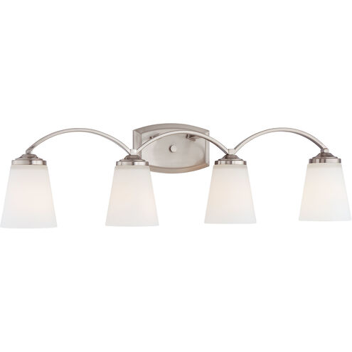 Overland Park 4 Light 31 inch Brushed Nickel Bath Light Wall Light