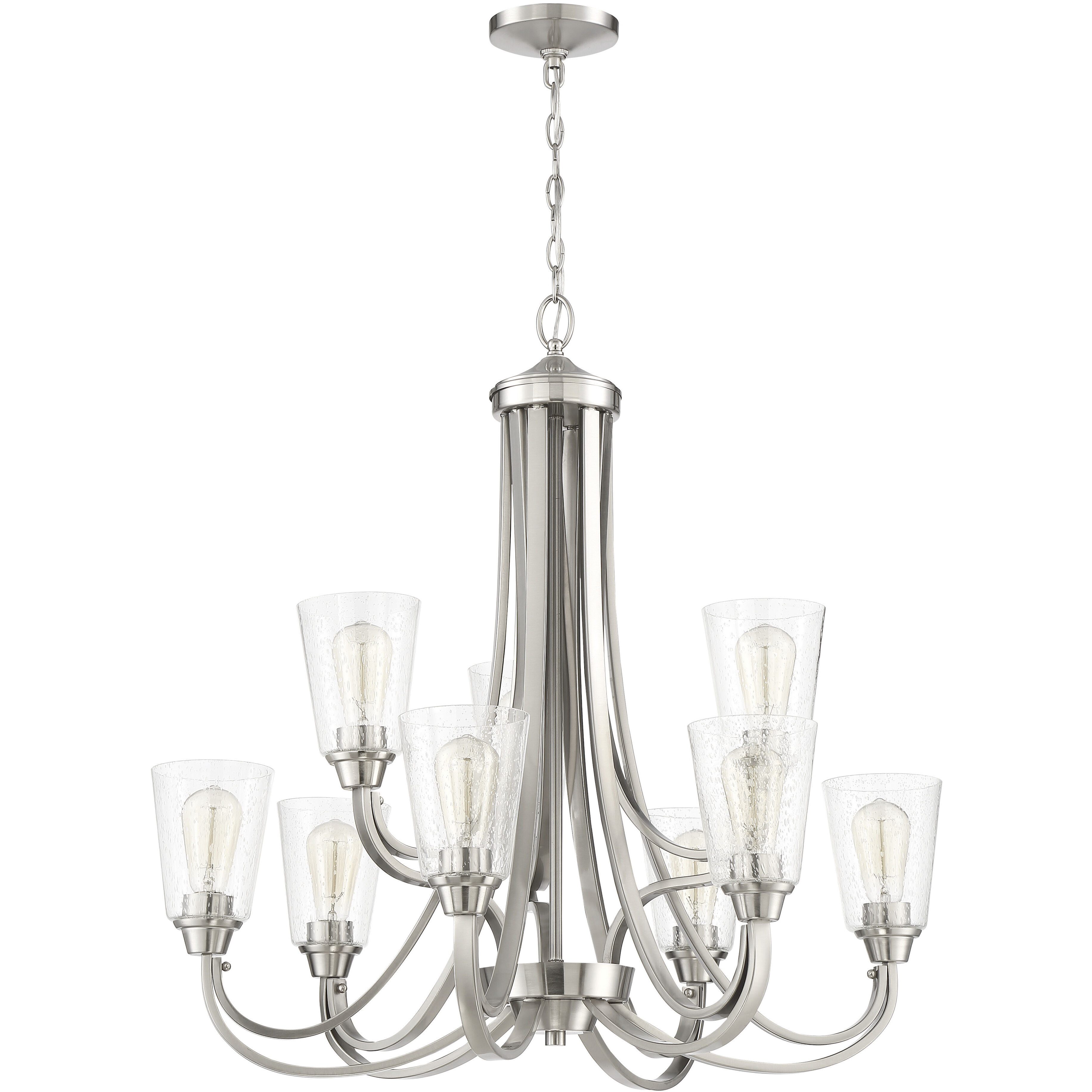 Grace 9 Light 32 inch Brushed Polished Nickel Chandelier Ceiling Light in Clear Seeded, Neighborhood Collection
