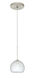 Palla 1 Light Satin Nickel Pendant Ceiling Light in Carrera Glass, Halogen