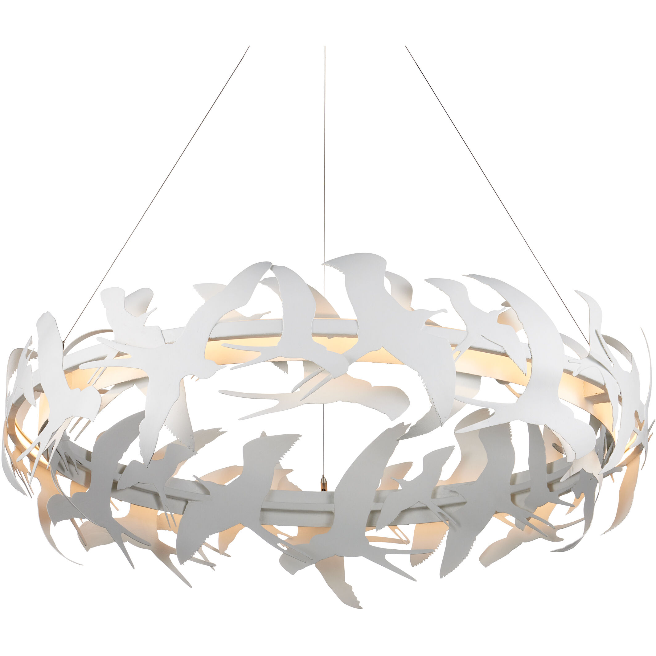 Tijereta LED 40 inch Gesso White Chandelier Ceiling Light, Marjorie Skouras Collection