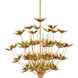 Midsummer 9 Light 39 inch Contemporary Gold Leaf and Contemporary Gold Chandelier Ceiling Light