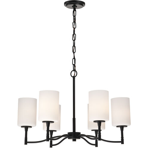 Liam 25 inch Matte Black Chandelier Ceiling Light