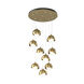 Brooklyn 9 Light 20.5 inch Modern Brass and Modern Brass Pendant Ceiling Light, Round
