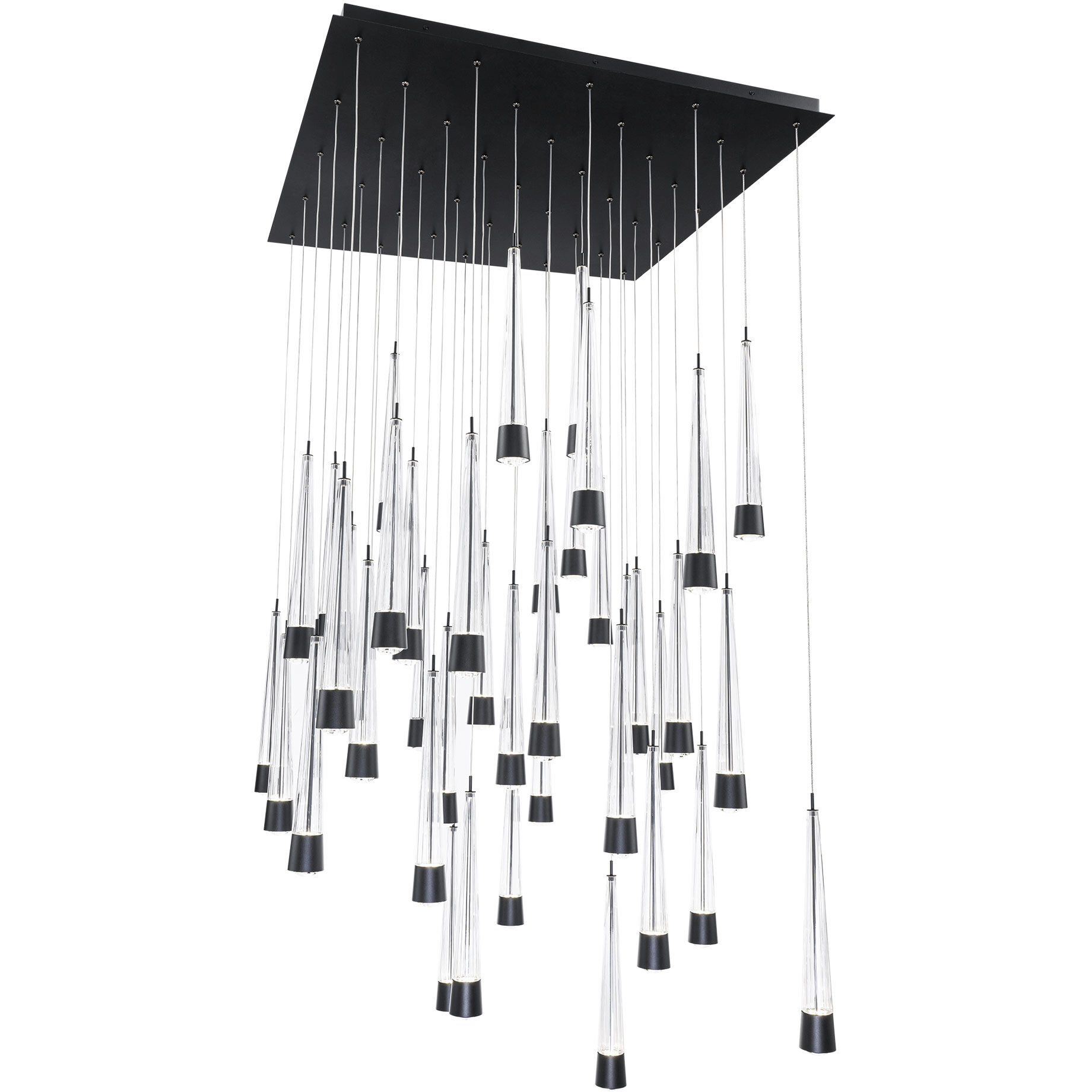Quill LED 12.13 inch Black Multi-Light Pendant Ceiling Light, dweLED