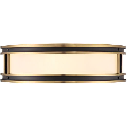 Alberti 4 Light 18.5 inch Matte Black with Warm Brass Flush Mount Ceiling Light