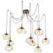 Nova LED 19 inch Burnished Bronze Swag Multi-Pendant Ceiling Light in 3000K LED, Floret Inner - Amber Outer