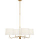 Thomas O'Brien Canto LED 40 inch Hand-Rubbed Antique Brass Four Arm Chandelier Ceiling Light, Large