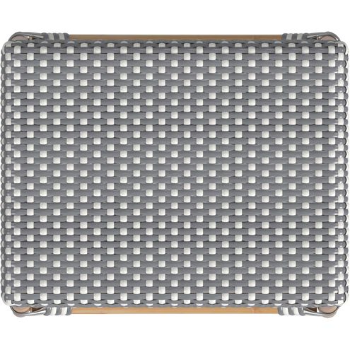 Robias Rectangular Rattan 24.5" Counter Stool in White and Gray Dot