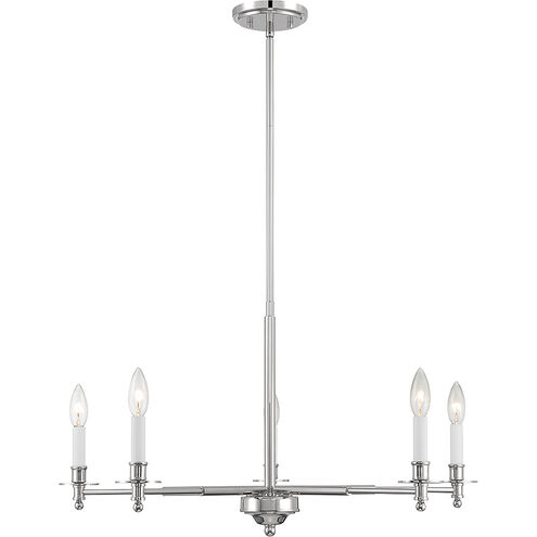 Jasmine 5 Light 30 inch Polished Nickel Chandelier Ceiling Light, Essentials