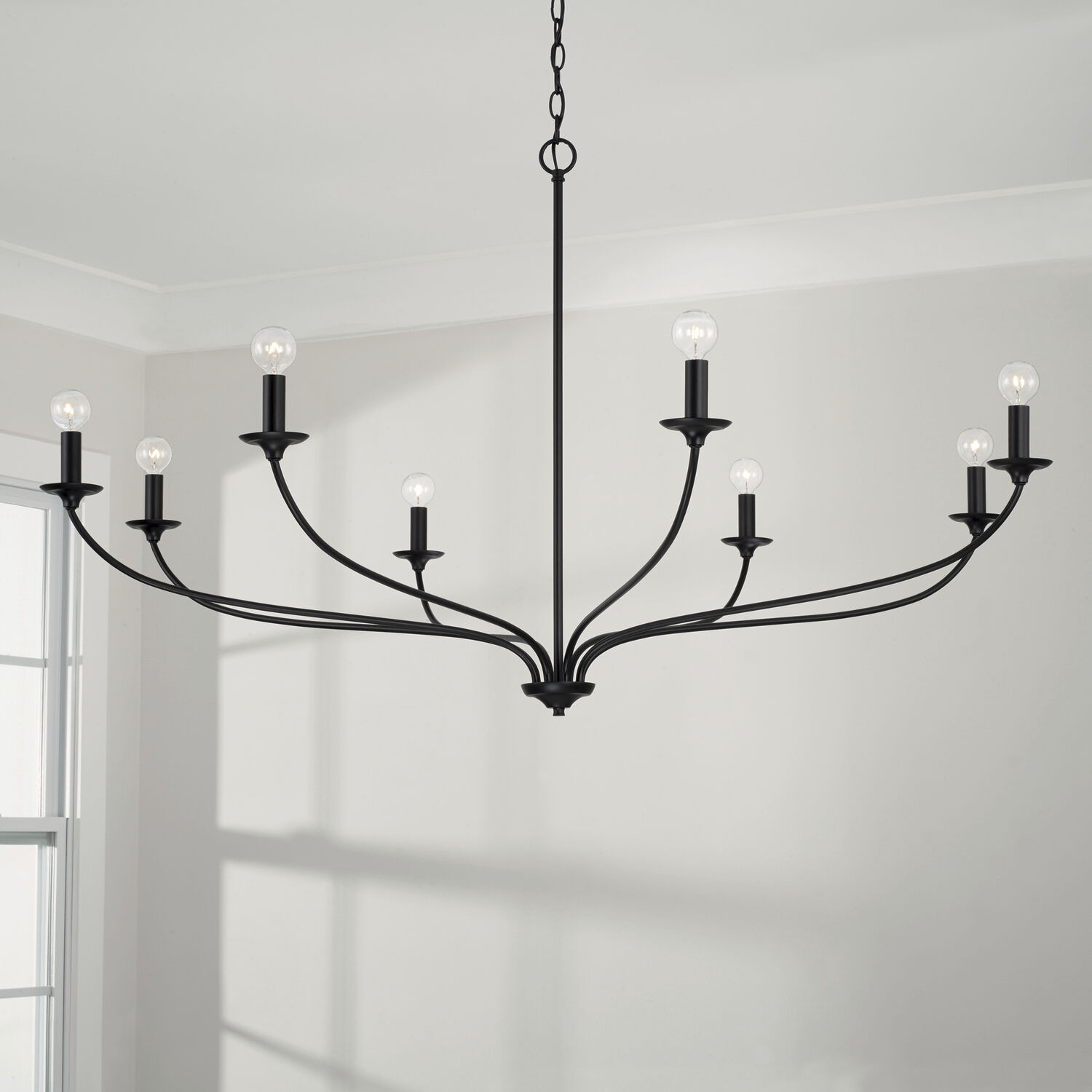 Dolan 8 Light 52 inch Matte Black Chandelier Ceiling Light