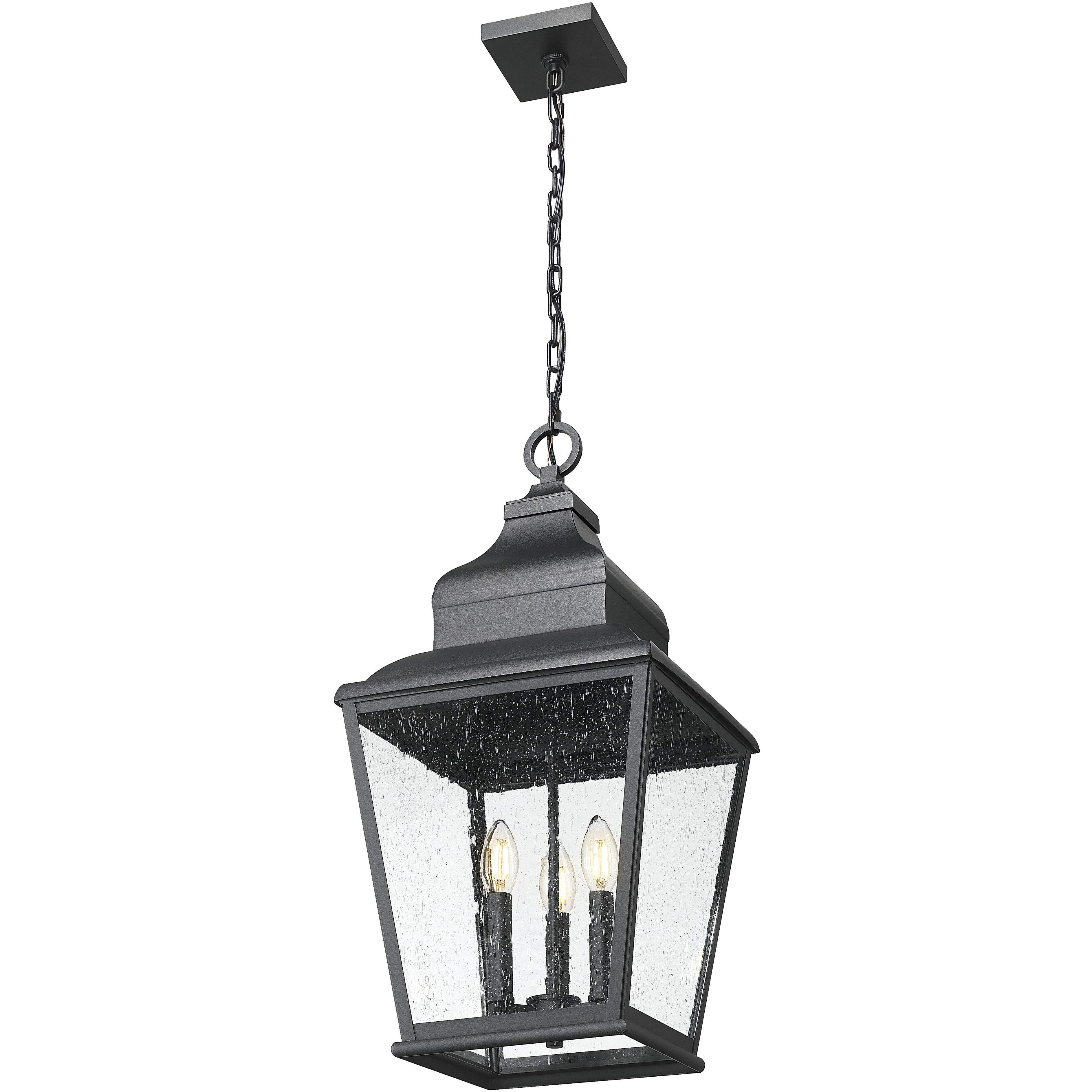 Raphael 3 Light 12 inch Sand Black Outdoor Chain Mount Ceiling Fixture in Soft Sand Black