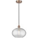 Edison Ithaca 1 Light 12 inch Antique Copper Cord Hung Mini Pendant Ceiling Light