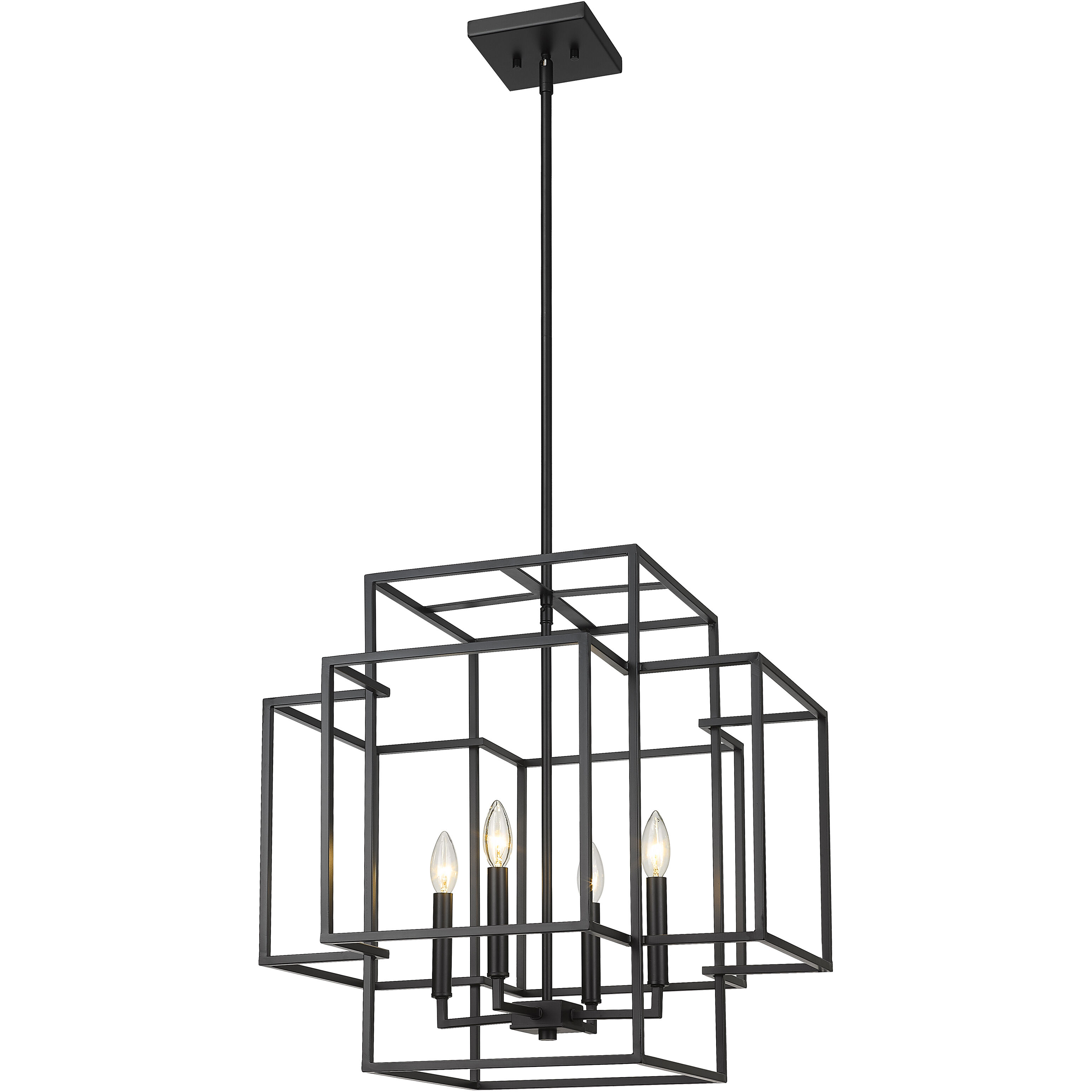 Titania 4 Light 22 inch Matte Black Chandelier Ceiling Light