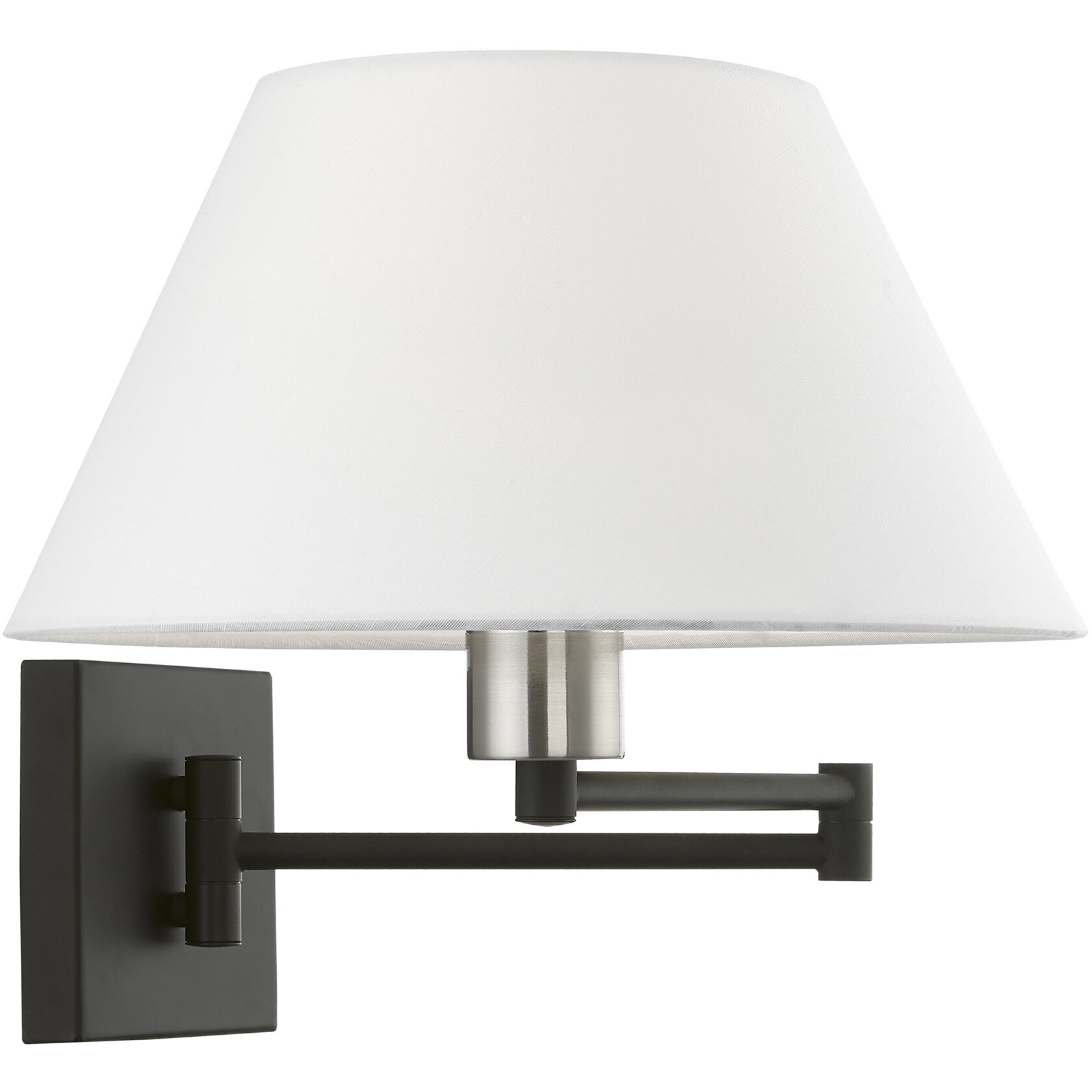 Allison 13 inch 100.00 watt Black with Brushed Nickel Accent Swing Arm Wall Lamp Wall Light