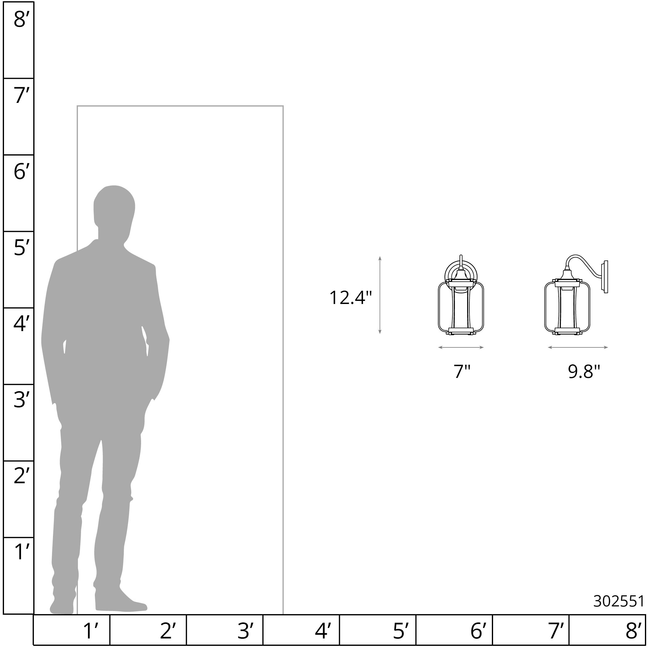 Fairwinds 1 Light 12.4 inch Coastal Burnished Steel Outdoor Sconce