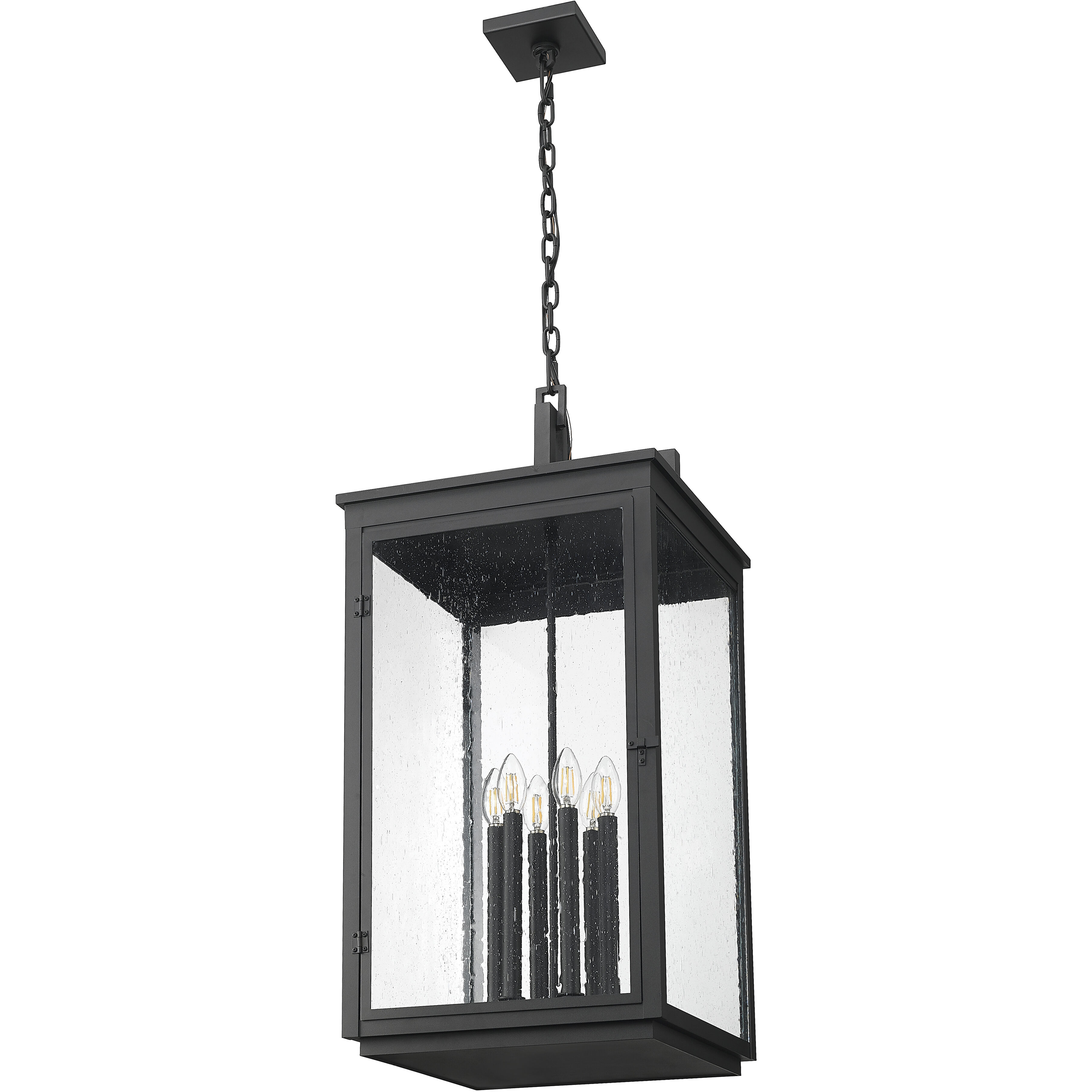 Hartwell 6 Light 15 inch Sand Black Outdoor Chain Mount Ceiling Fixture