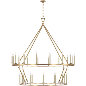 Chapman & Myers Darlana6 LED 73 inch Antique-Burnished Brass Two Tier Chandelier Ceiling Light, Grande