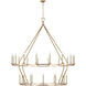 Chapman & Myers Darlana6 LED 73 inch Antique-Burnished Brass Two Tier Chandelier Ceiling Light, Grande