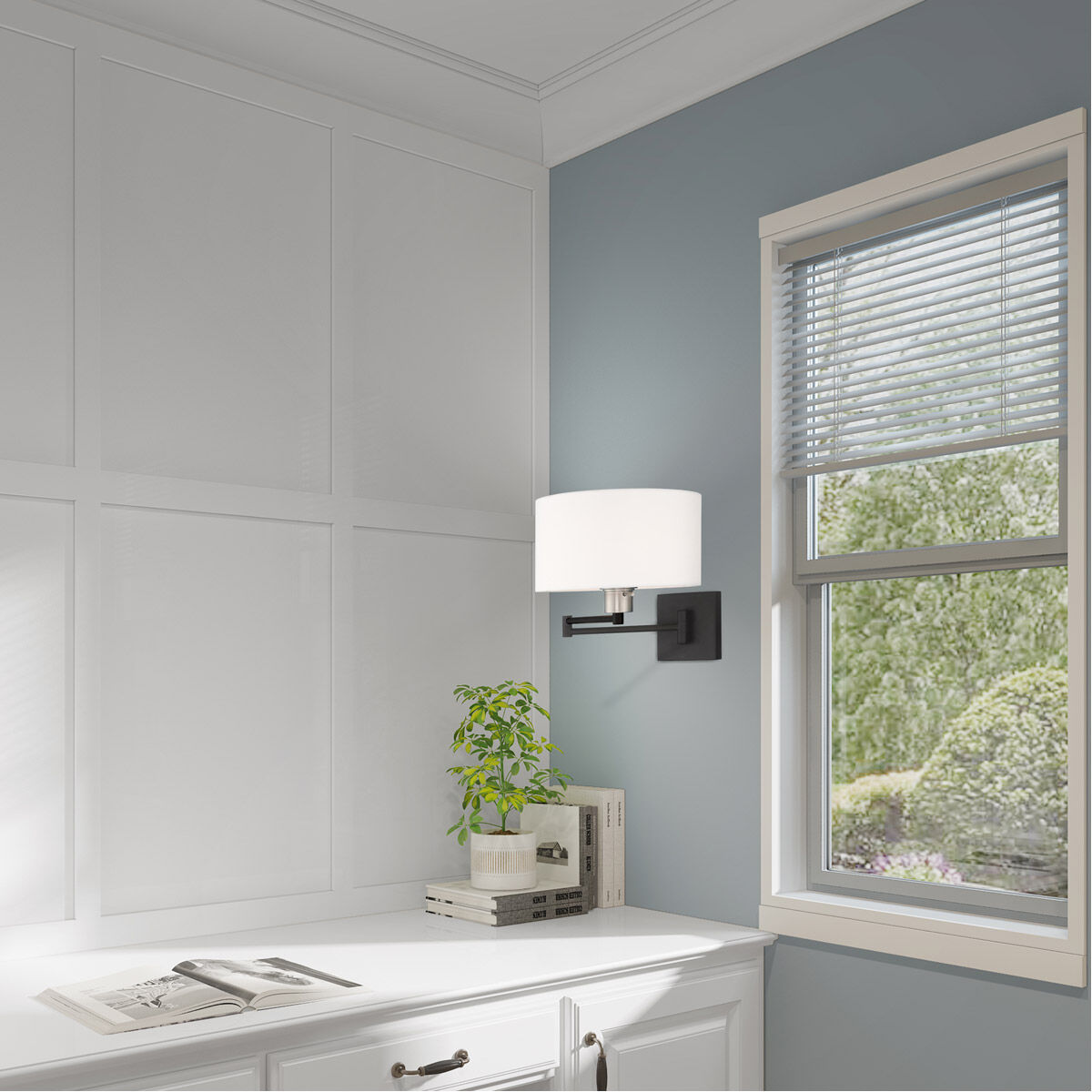 Allison 24 inch 100.00 watt Black Swing Arm Wall Lamp Wall Light