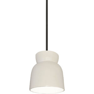Radiance Collection 1 Light 8 inch Matte White with Matte Black Pendant Ceiling Light