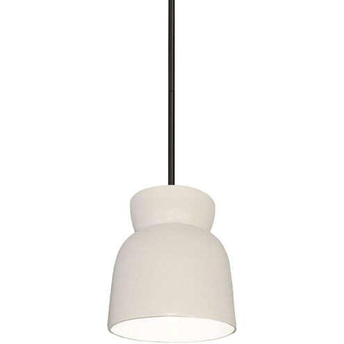 Radiance Collection 1 Light 8 inch Matte White with Matte Black Pendant Ceiling Light