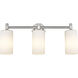 Downtown Urban Crown Point 3 Light 23.88 inch Satin Nickel Bath Vanity Light Wall Light in Matte White