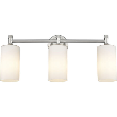 Downtown Urban Crown Point 3 Light 23.88 inch Satin Nickel Bath Vanity Light Wall Light in Matte White