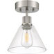 Port Nine LED 8 inch Brushed Steel Semi-Flush Ceiling Light