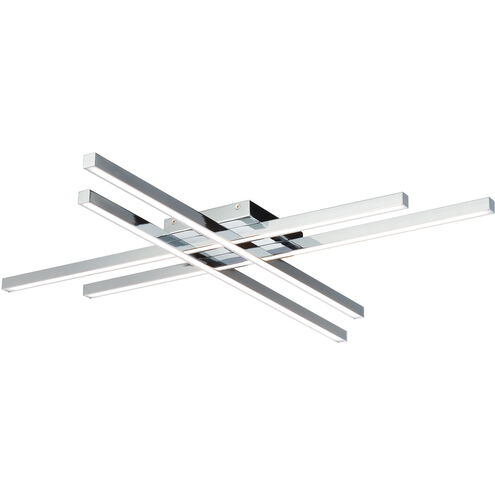 Parallax LED 32 inch Chrome Flush Mount Ceiling Light, dweLED