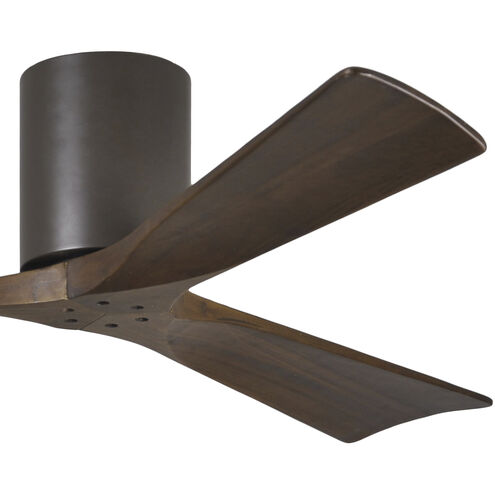 Atlas Irene-3H 52 inch Textured Bronze with Walnut Tone Blades Ceiling Mount Paddle Fan, Flush Mounted