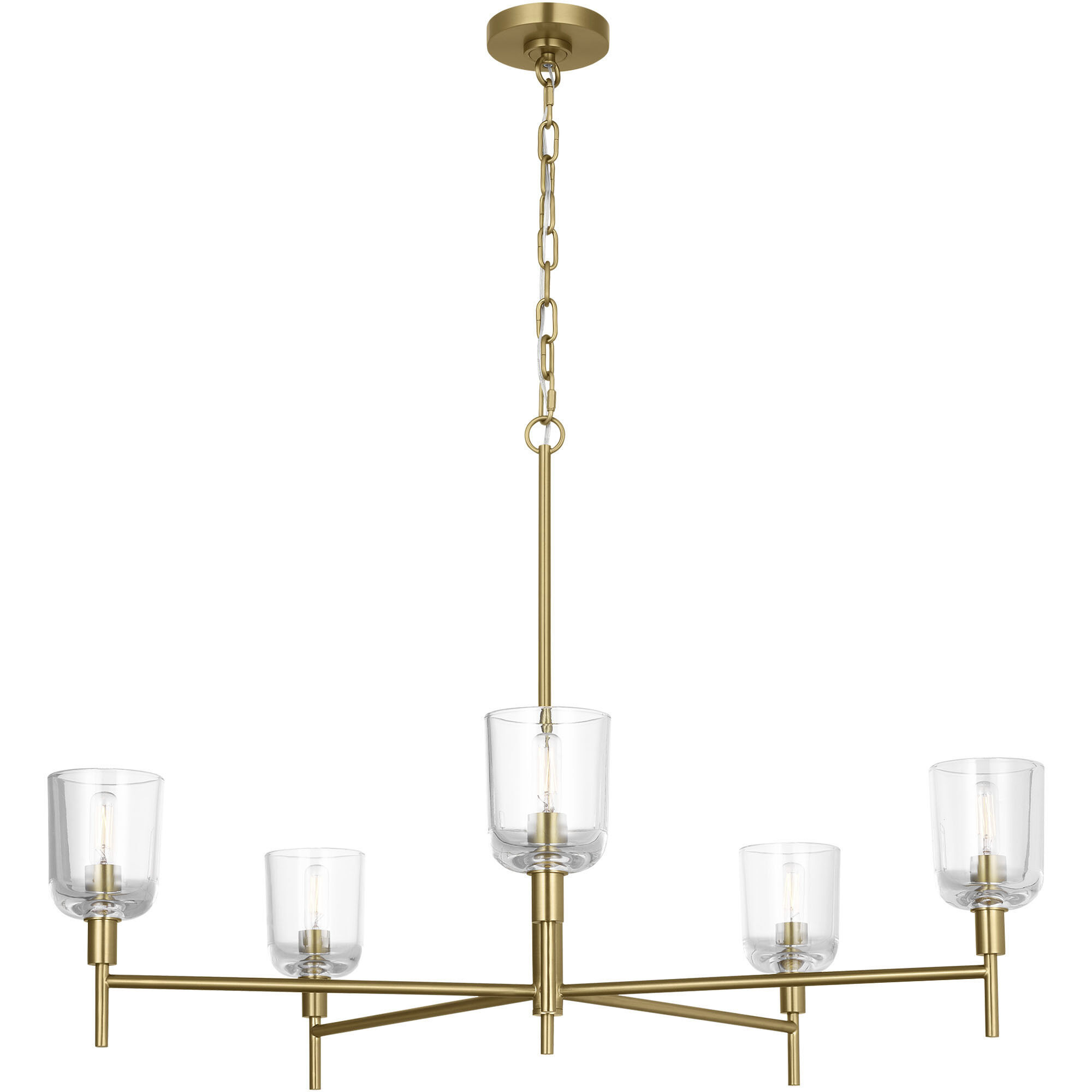 Thom Filicia Hartley 5 Light 36 inch Burnished Brass Chandelier Ceiling Light