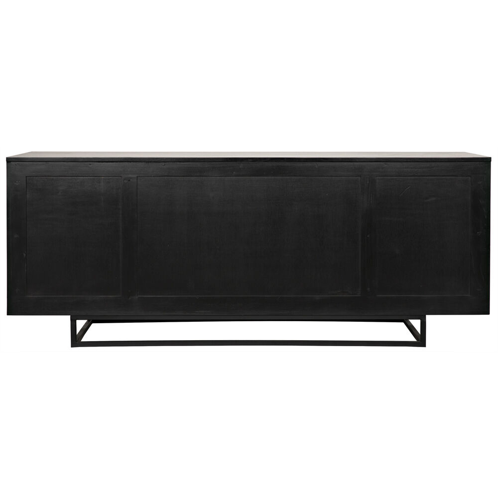 Ra 76 X 20 inch Hand Rubbed Black with Teak Sideboard
