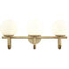 Caroline 3 Light 24 inch Brushed Gold Vanity Light Wall Light