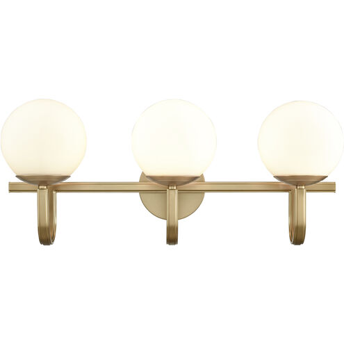 Caroline 3 Light 24 inch Brushed Gold Vanity Light Wall Light