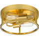 Canada 2 Light 12 inch Gold Flush Mount Ceiling Light