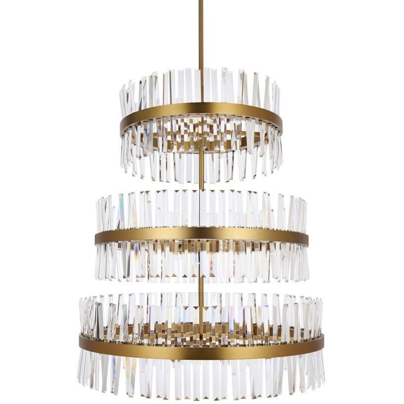 Elegant Lighting 6200G36L3SG Serephina 46 Light 36 inch Satin Gold