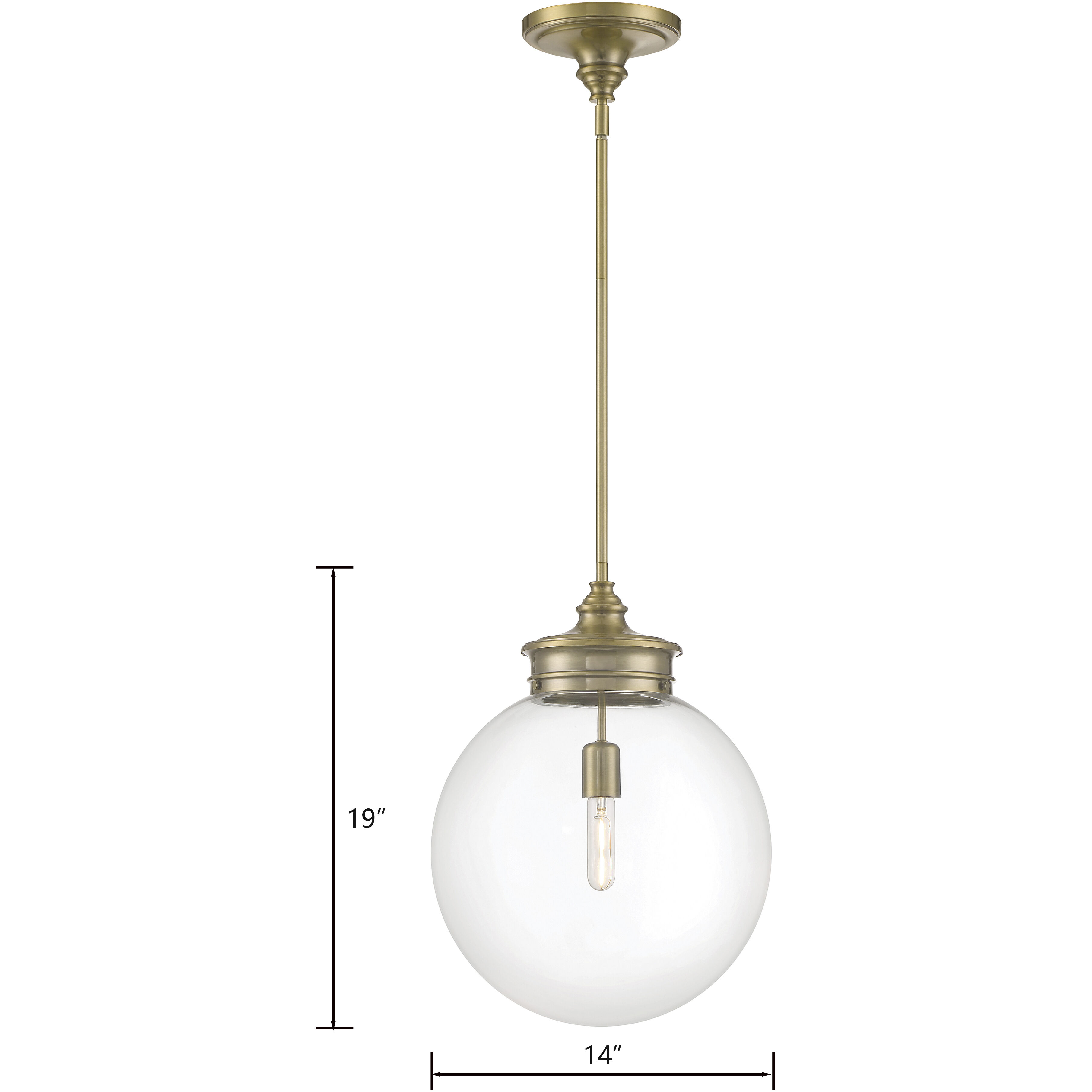 Emma 1 Light 14 inch Antique Brass Pendant Ceiling Light