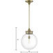 Emma 1 Light 14 inch Antique Brass Pendant Ceiling Light