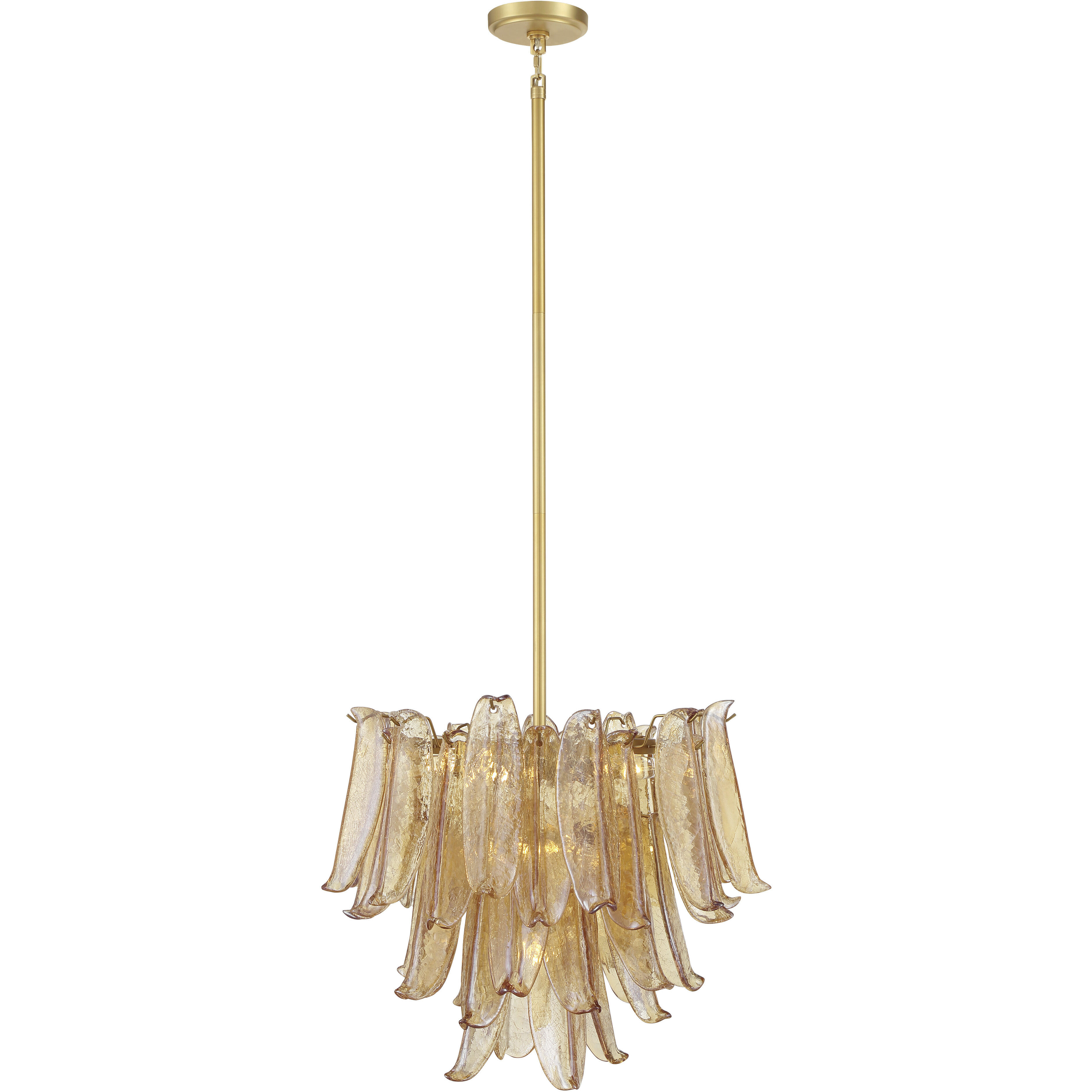 Regent 9 Light 23 inch Legacy Brass Chandelier Ceiling Light in Amber Crackled Glass